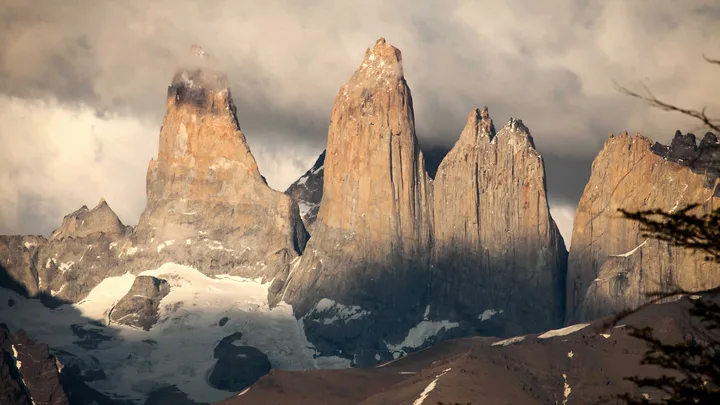 The Towers of Paine seen from the Base Torres trail