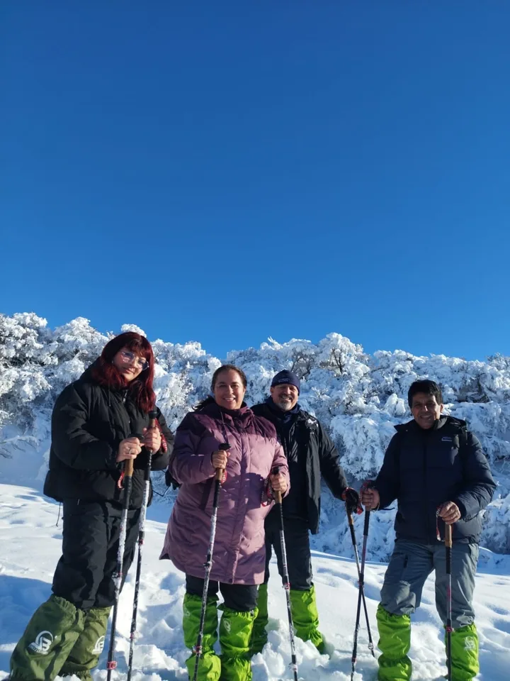 Turismo Paisaje Austral guests snow trekking on Cerro Mirador, Punta Arenas